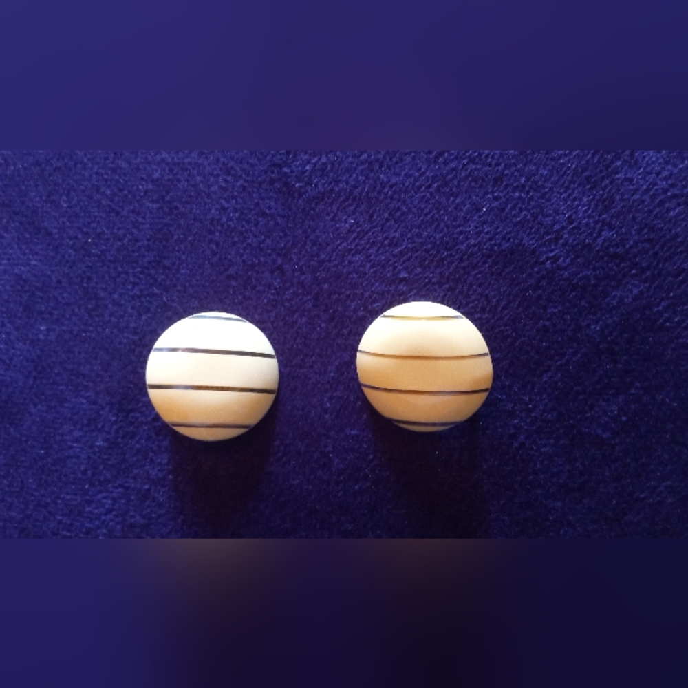 Striped Yellow and Clear  Acrylic Earrings